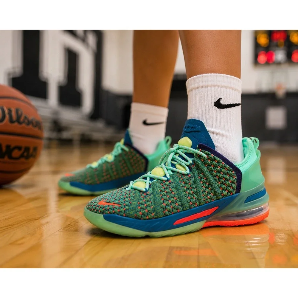 Nike LeBron 18 We Are Family GS Kids 7Y - Womens 8.5 Basketball Shoes CW2760-300